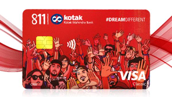 3. കൊട്ടക് 811 ഡ്രീം ഡിഫറന്റ് ക്രെഡിറ്റ് കാര്‍ഡ്