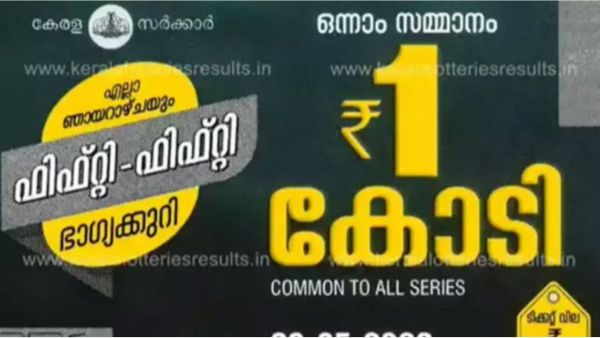 1 കോടിയുടെ ഭാ​ഗ്യം നിങ്ങൾക്കാണോ? ഇന്നത്തെ ഫിഫ്റ്റി ഫിഫ്റ്റി ഭാ​ഗ്യക്കുറിയുടെ ഫലം പ്രഖ്യാപിച്ചു