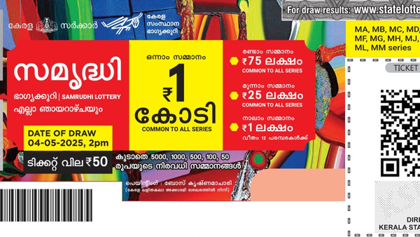 ഞായറാഴ്ചയും ഭാ​ഗ്യം തേടിയെത്തും, ഇന്നത്തെ സമൃദ്ധി ലോട്ടറിയുടെ കോടിപതി നിങ്ങളായിരിക്കും