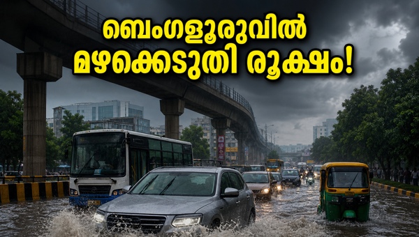ബെംഗളൂരു മഴ: ഗതാഗതം താറുമാറായി, ജാഗ്രത വേണം ബെംഗളൂരു മഴ: ഗതാഗതം താറുമാറായി, ജാഗ്രത വേണം