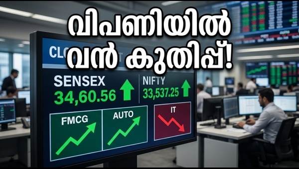 വിപണിയിൽ വൻ കുതിപ്പ്; നിഫ്റ്റി മുന്നോട്ട്
