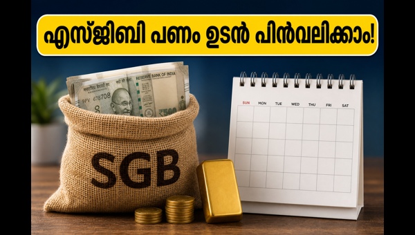 എസ്‌ജിബി (SGB) നിക്ഷേപം കാലാവധിക്ക് മുൻപേ പിൻവലിക്കാം