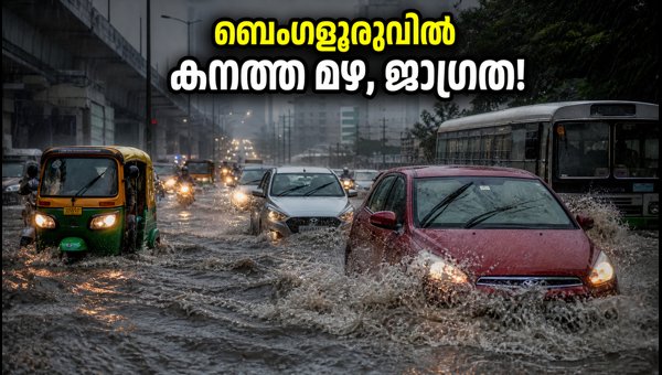 ബെംഗളൂരുവിൽ കനത്ത മഴ; ഗതാഗതം സ്തംഭിച്ചു, ജാഗ്രത