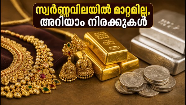 സ്വർണ്ണവിലയിൽ മാറ്റമില്ല; ഇന്നത്തെ നിരക്കുകൾ അറിയാം സ്വർണ്ണവിലയിൽ മാറ്റമില്ല; ഇന്നത്തെ നിരക്കുകൾ അറിയാം