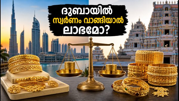 ദുബായിൽ സ്വർണം വാങ്ങിയാൽ ലാഭമോ? താരതമ്യം ചെയ്യാം