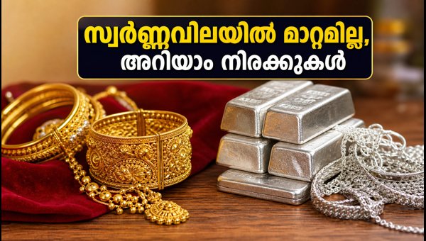 സ്വർണ്ണവിലയിൽ മാറ്റമില്ല, ഇന്നത്തെ നിരക്കുകൾ അറിയാം