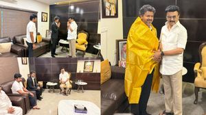 முதலமைச்சர் விஜய்க்கு உற்சாக வரவேற்பு தந்த ஸ்டாலின்: ஆரத்தழுவி உதயநிதி தந்த பரிசு..!!