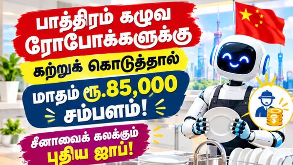 பாத்திரம் கழுவ ரோபோக்களுக்கு கற்றுக் கொடுத்தால் மாதம் ரூ.85,000 சம்பளம்! சீனாவைக் கலக்கும் புதிய ஜாப்!
