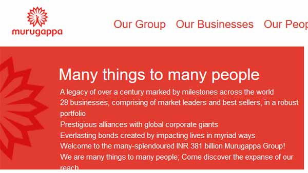 முருகப்பா குழுமம் மகள்களை ஓரங்கட்டுகிறது 