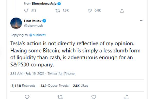 எலான் மஸ்க் டிவீட் 