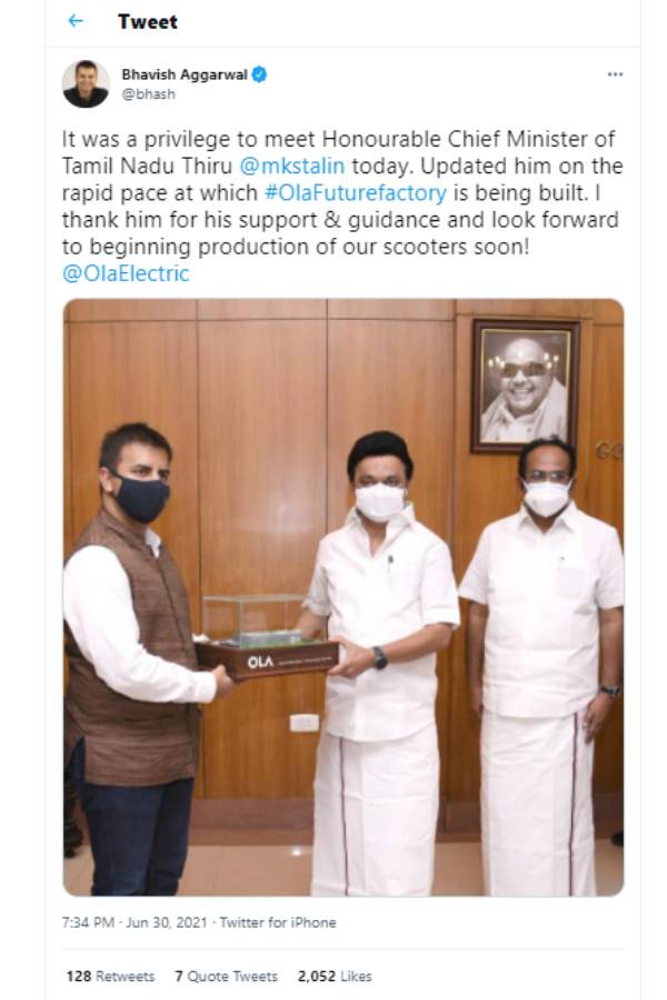  ஓலா தலைவர் - பாவிஷ் அகர்வால்