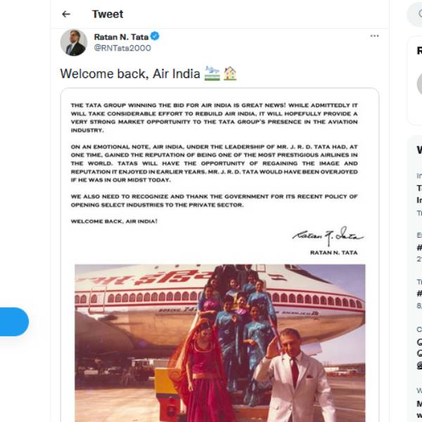 நெகிழ்ச்சியில் ரத்தன் டாடா 