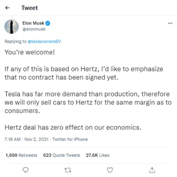 டெஸ்லா, எலான் மஸ்க் மதிப்பு 