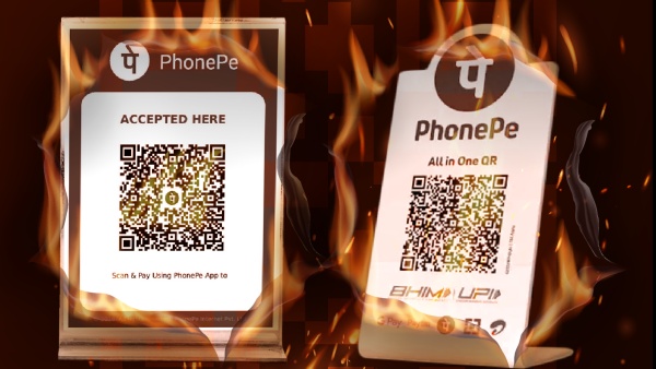 போன்பே QR கோட்கள் எரிப்பு