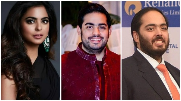 ஈஷா அம்பானி, ஆகாஷ் அம்பானி, அனந்த் அம்பானி 