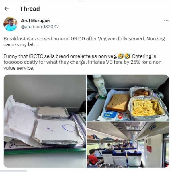 வந்தே பாரத் எக்ஸ்பிரஸ் Review போட்ட நெட்டிசன்.. 5க்கு 5 மார்க்  கோவை - சென்னை - கோவை..! 