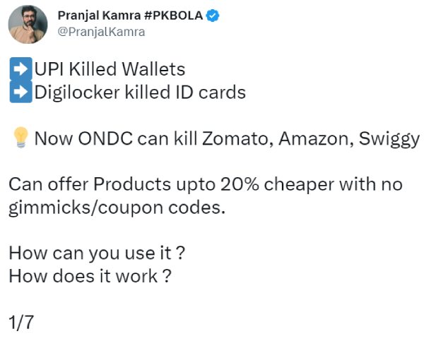 ONDC: சோமேட்டோ, ஸ்விக்கி-ஐ வறுத்தெடுக்கும் மக்கள்.. கல கல டீவீட்.. மோடி அரசு செய்த புரட்சி..! 