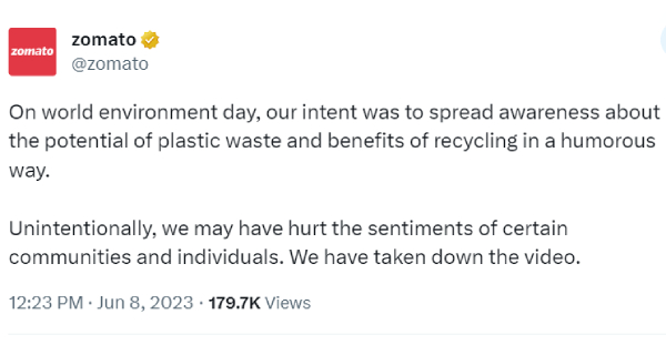 வீடியோ போட்டு வாங்கிக் கட்டிக்கொண்ட Zomato.. டிவிட்டரில் வறுத்தெடுக்கும் நெட்டிசன்கள்..! 