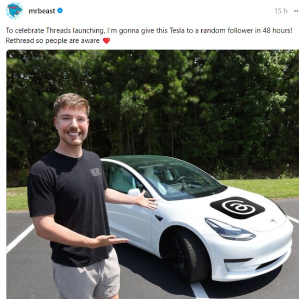 யோவ் மிலிட்டரி.. நீ எங்கயா இங்க.. Threads-ல் சாதனை படைத்த Mr.Beast..! 