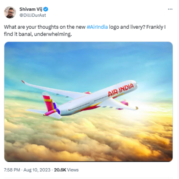 ஏர் இந்தியா புதிய லோகோ.. என்னடா சிறுப்பிள்ளைதனமா இருக்கு.. கலாய்த்து தள்ளும் நெட்டிசன்கள்..! 