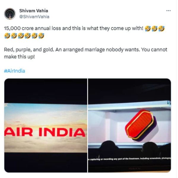 ஏர் இந்தியா புதிய லோகோ.. என்னடா சிறுப்பிள்ளைதனமா இருக்கு.. கலாய்த்து தள்ளும் நெட்டிசன்கள்..! 