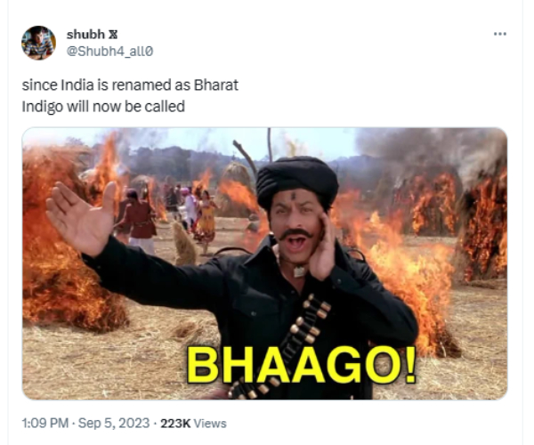 பாரத் பெயர் மாற்றம்.. மீம் போட்டு தெறிக்க விடும் நெட்டிசன்கள்..! 