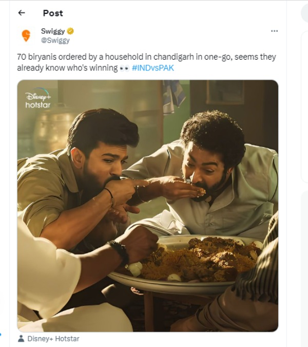 இந்தியா - பாகிஸ்தான் மேட்ச்: ஒரே வீட்டிலிருந்து வந்த 70 பிரியாணி ஆர்டர்.. ஆடிப்போன ஸ்விக்கி