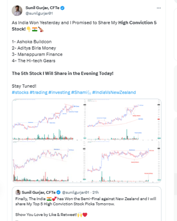 இந்திய அணி வெற்றி.. சொன்ன சொல்லை காப்பாற்றிய பங்குச் சந்தை நிபுணர்..! 