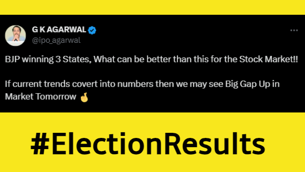 BJP வெற்றி..! டிவிட்டரில் கொக்கரிக்கும் பங்குச்சந்தை முதலீட்டாளர்கள்.. பணமழை பெய்ய போகுதாம்!