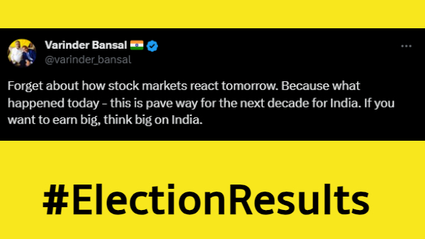 BJP வெற்றி..! டிவிட்டரில் கொக்கரிக்கும் பங்குச்சந்தை முதலீட்டாளர்கள்.. பணமழை பெய்ய போகுதாம்!