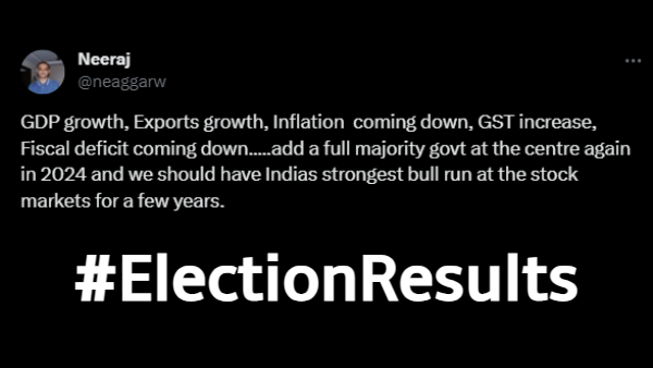 BJP வெற்றி..! டிவிட்டரில் கொக்கரிக்கும் பங்குச்சந்தை முதலீட்டாளர்கள்.. பணமழை பெய்ய போகுதாம்!