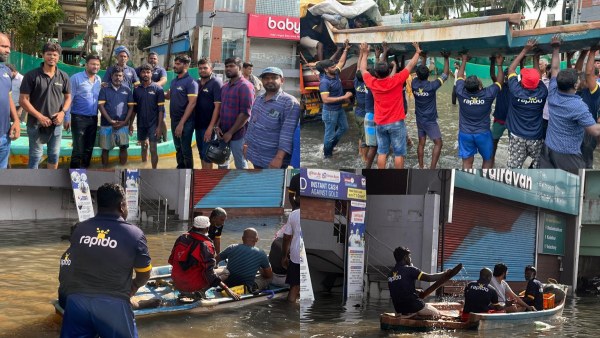 சென்னை மழை: களத்தில் இறங்கிய கார்ப்பரேட் நிறுவனம்.. 25 Rapido ஊழியர்கள் 300 பேரை மீட்டனர்..!! 