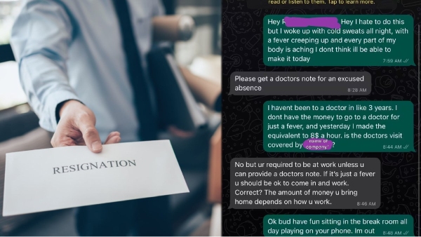 காய்ச்சலுக்கு லீவு தராத மேனேஜர்..  டிரெண்டிங் வாட்ஸ்அப் சாட் போட்டோ..!! 