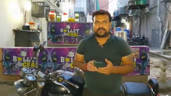  ரோட்டில் டீ விற்று மாதம் ரூ.1,00,000 சம்பாதிக்கும் புல்லட் சாய்வாலா..!!