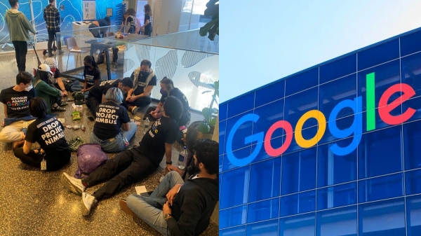 கூகுள் ஊழியர்கள் திடீர் கைது.. அலுவலகத்திற்குள்ளேயே போராட்டம்..! 