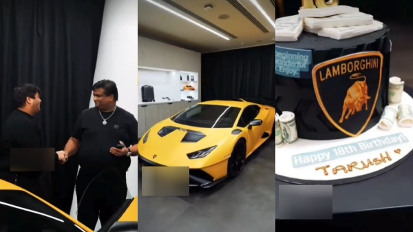 மகனின் 18வது பிறந்தநாளுக்கு லம்போர்கினி காரை பரிசாக அளித்த இந்திய தந்தை.. டிரெண்டிங் வீடியோ.. 