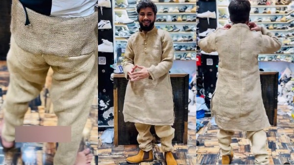 இன்ஸ்டாவே மலைத்து பார்க்குதே.. சாக்கு பையில் நேக்காக உருவாக்கப்பட்ட உடை.. இந்த போட்டோவை பாருங்க! 