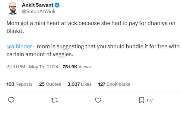 இனி கொத்தமல்லி இலவசம்.. Blinkit சிஇஓ மனசை மாத்திய ஒரு டிவிட்டர் பதிவு..!! 