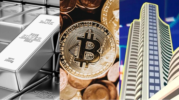 வெள்ளி vs சென்செக்ஸ் vs பிட்காயின்: 1 லட்சம் என்ற மைல்கல்லை எட்டுவதில் கடும் போட்டி..! வெள்ளி vs சென்செக்ஸ் vs பிட்காயின்: 1 லட்சம் என்ற மைல்கல்லை எட்டுவதில் கடும் போட்டி..!