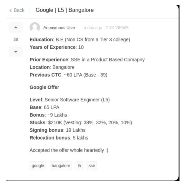 10 வருட எக்ஸ்பீரியன்ஸ்.. கூகுள் கொடுத்த ரூ.1.64 கோடி ஆஃபர்! அதிகமா? கம்மியா? சூடு பறக்கும் விவாதம்!