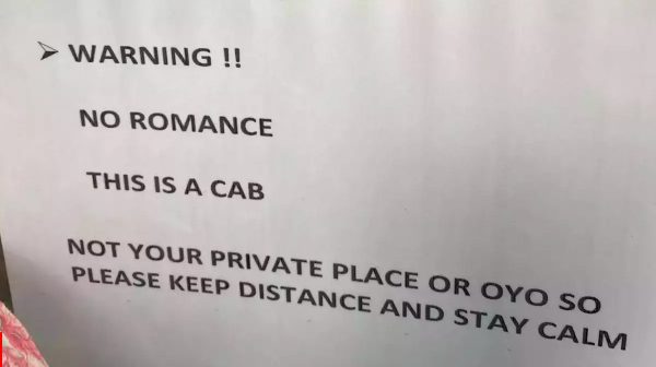 கேப் டிரைவர்ஸ் இப்போ இப்படி ஆரம்பிச்சுட்டாங்க..! என்ன நோட்டீஸ் ஒட்டி இருக்காங்க தெரியுமா..! 