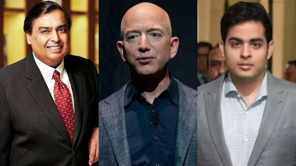 அம்பானியை காப்பி அடிக்கும் ஜெஃப் பெசோஸ்.. நாங்கெல்லாம் அப்பவே அப்படின்னு செல்லும் ஆகாஷ் அம்பானி..!