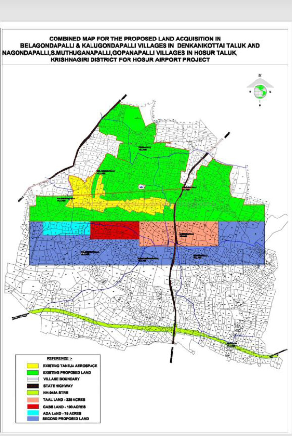 ஓசூர் விமான நிலையத்திற்காக 2000 ஏக்கர் நிலம் கையகப்படுத்தும் ஏரியா இதுதான்..!! 