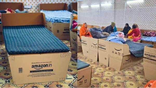 மகா கும்பமேளா: அமேசான் அட்டைபெட்டியை இப்படியும் யூஸ் செய்யலாம்..! கிரியேட்டிவிட்டியின் உச்சம்..!