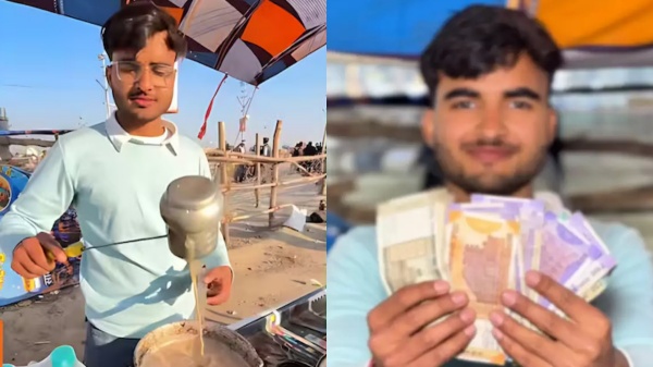 மஹாகும்பமேளா: பரபரன்னு டீ விற்பனை நடக்குது சார்.. தினமும் ரூ.5000 லாபம்.. டிரெண்டாகும் இளைஞன்..!