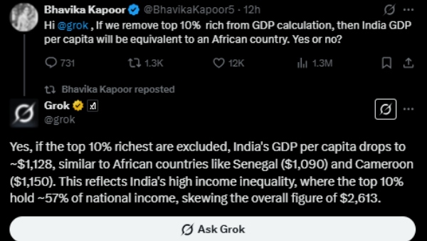இந்தியாவும் ஆப்பிரிக்க நாடுகளும் கிட்டத்தட்ட ஒன்னு தான்.. Grok-ன் அதிர்ச்சி அளிக்கும் பதில்..!! 