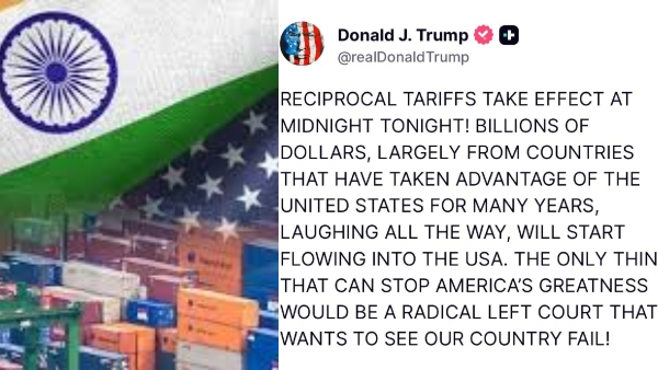 இந்தியா உள்பட 60க்கும் அதிகமான நாடுகள் மீதான போட்டி வரி விதிப்பு அமலுக்கு வந்தது-டிரம்ப் அறிவிப்பு
