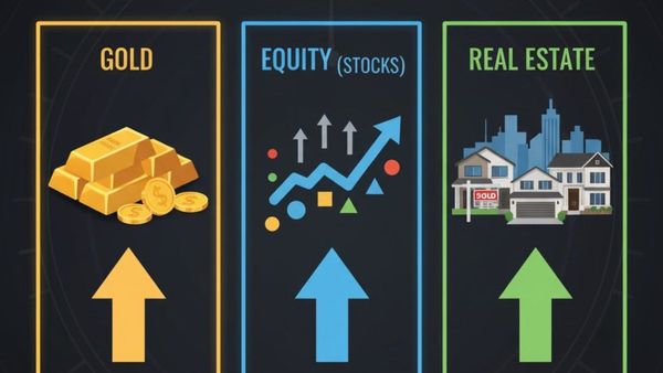தங்கம் Vs ரியல் எஸ்டேட் Vs பங்குச்சந்தை: ரூ.1 லட்சம் முதலீடு 20 ஆண்டுகளில் எவ்வளவு வளர்ந்துள்ளது?
