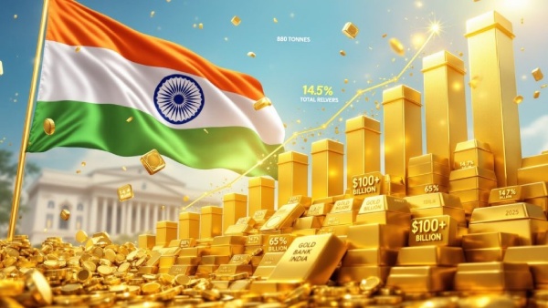 சாதனை படைத்த இந்தியா.. தங்கப் கையிருப்பு முதல் முறையாக 100 பில்லியன் டாலரை கடந்தது..!!