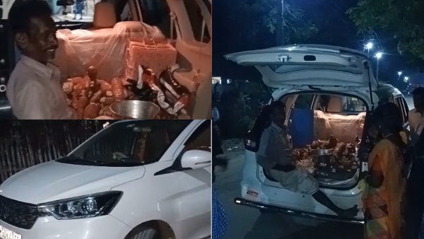 சொகுசு காரில் கிழங்கு விற்பனை..! சமூக வலைதளங்களில் டிரெண்டாகும் தமிழ்நாட்டு விவசாயி..!